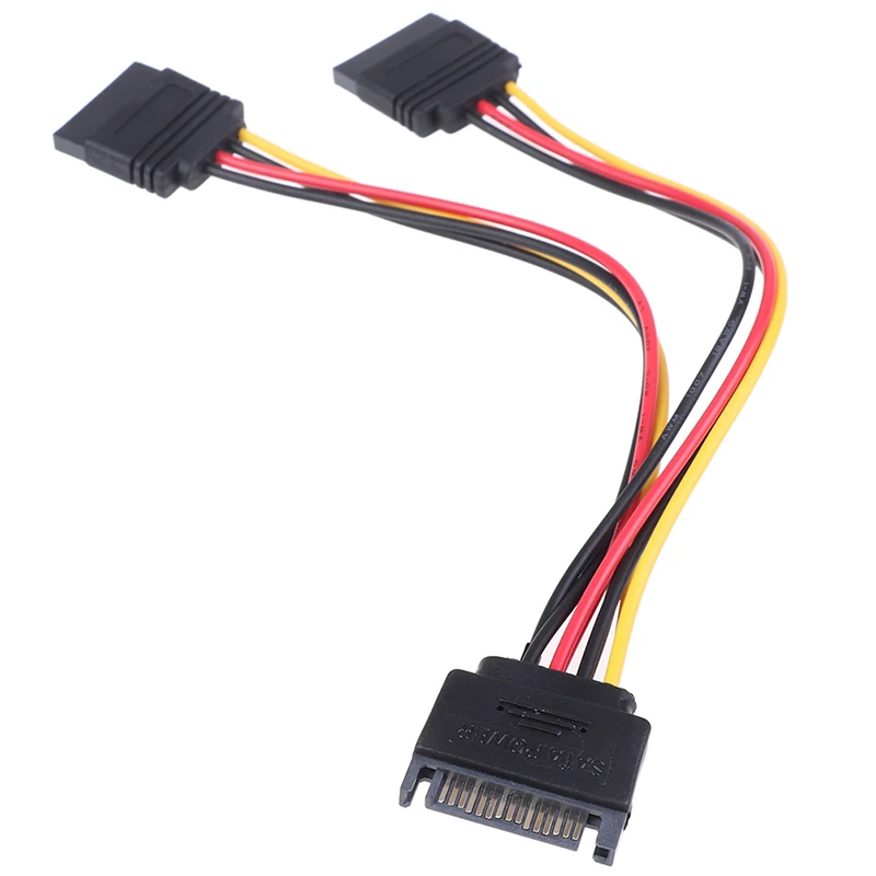 1Pc SATA Power 15-pin Y-Razdelilnik Kabel Adapter Moški-Ženska za HDD Trdi Disk