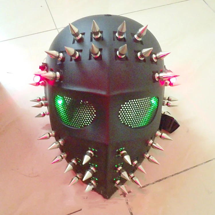 Sveti masko Prihodnje tehnologije fazi kažejo masko Halloween party božični Streampunk Človek Spike LED Laser Lobanje Masko, Kostum