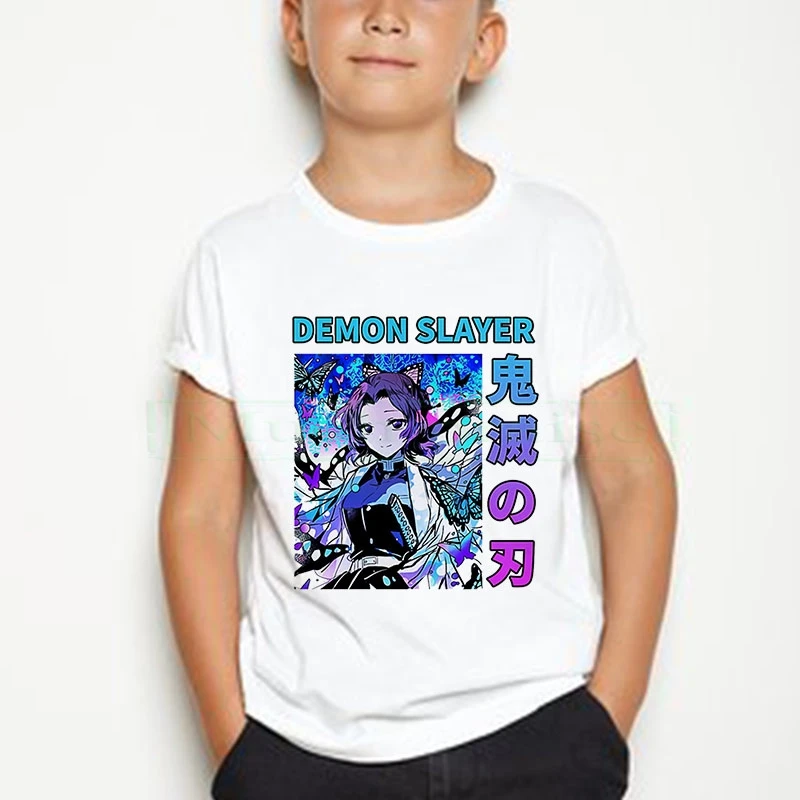 Demon Slayer Kimetsu Ne Yaiba Majica s kratkimi rokavi Otroci Poletje Vrhovi Risanka T-shirt Smešno Anime Demon Rezilo Dekleta Vrhovi Srčkan Otrok Oblačila