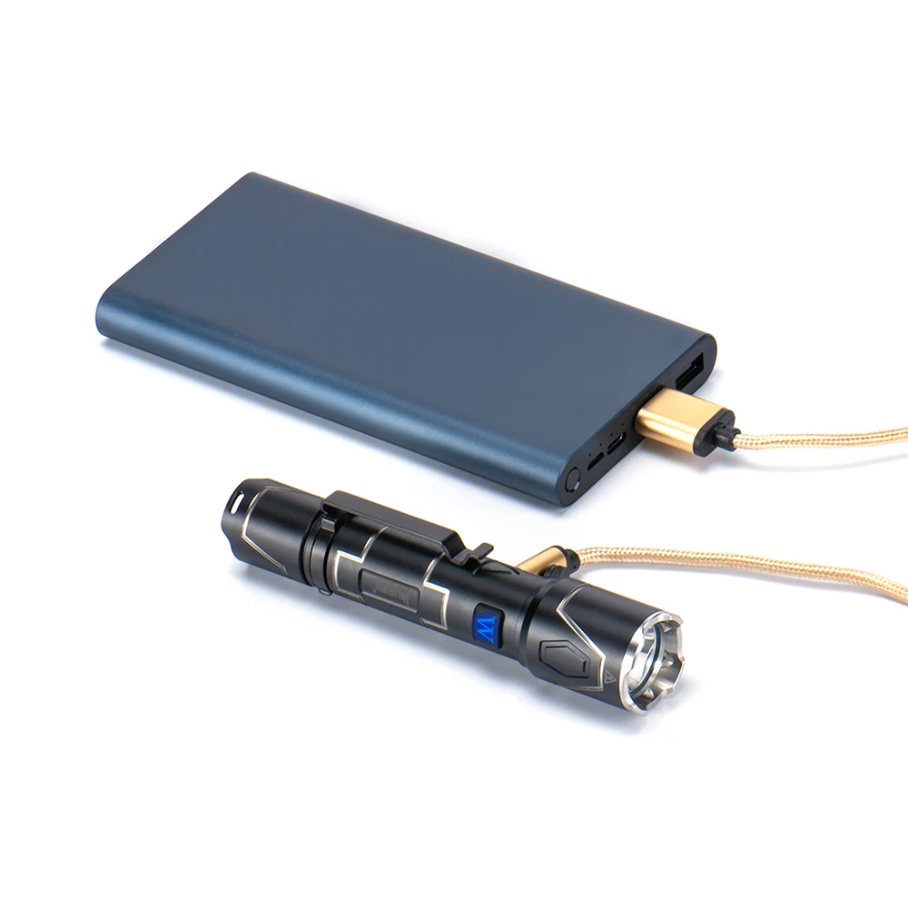 Led Mini Svetilka Keychain Svetilka USB Polnjenje Baklo Žep Belo Svetlobo Super Majhne Luči z 14500 Baterije