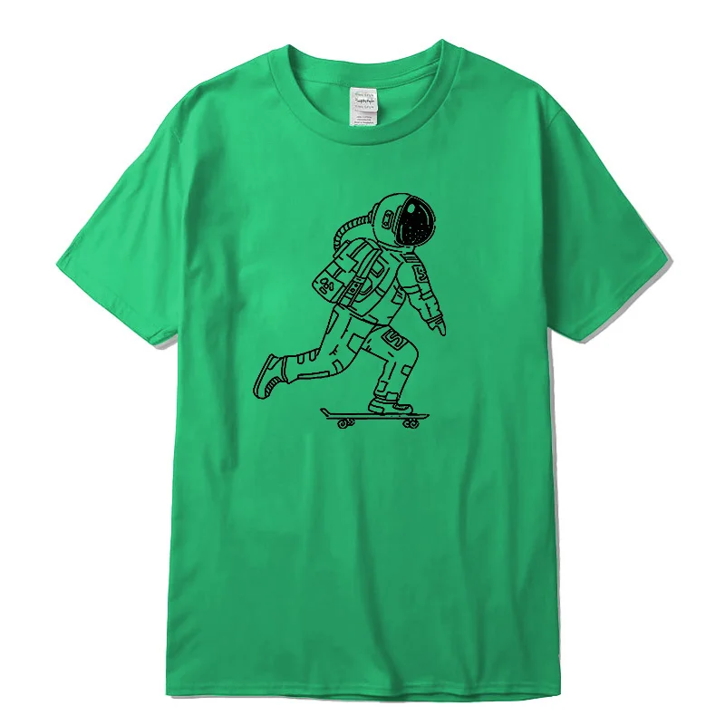 XINYI Moške Visoko Qualitybombaž cool kratke sleeveTshirt priložnostne Astronavt skateboard smešno o-vratu tshirt svoboden vo-shirt tees