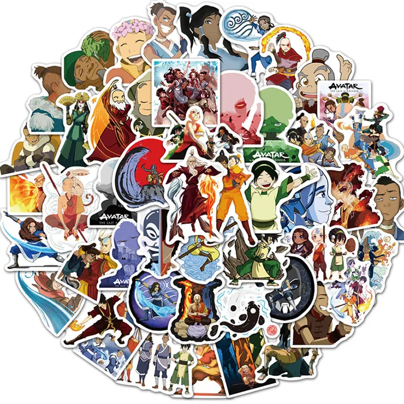 50PCS Anime Avatar The Last Airbender Nalepke Nepremočljiva Prtljage Laptop Kitara Skateboard Zvezek Čelada Risanka Stiker Igrače
