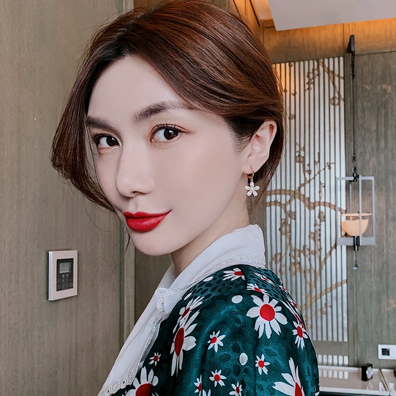 Moda Spusti Uhani za Ženske korejski Cvet Design Cirkonij 2020 Nove Spletne Slaven Visijo Uhan Stranka Nakit Darilo