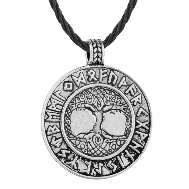 Retro Drevo Življenja, Ogrlico, Obesek, Z Vrvi, Verige, tako Zgoraj, tako Spodaj Norse Drevo Rune Amulet Talisman Norse Viking Nakit