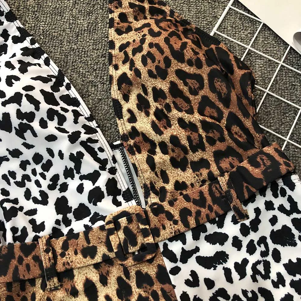 En Kos Obleka, kopalke BodySuit Leopard tiskanja Push Up Kopalke Ženske Kopalke Monokini Šivanje Globoko V Pasu Plažo