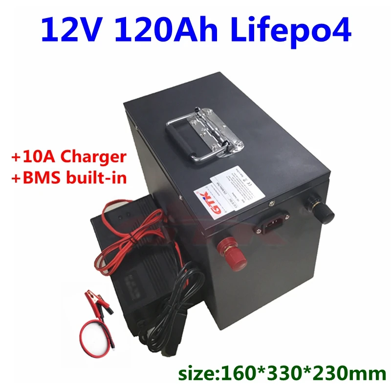 Upgrated12V 120Ah 100Ah 150Ah lifepo4 litij-ionska baterija z BMS 4s za golf voziček UPS, avtodomi, RV avtodom+10A polnilnik