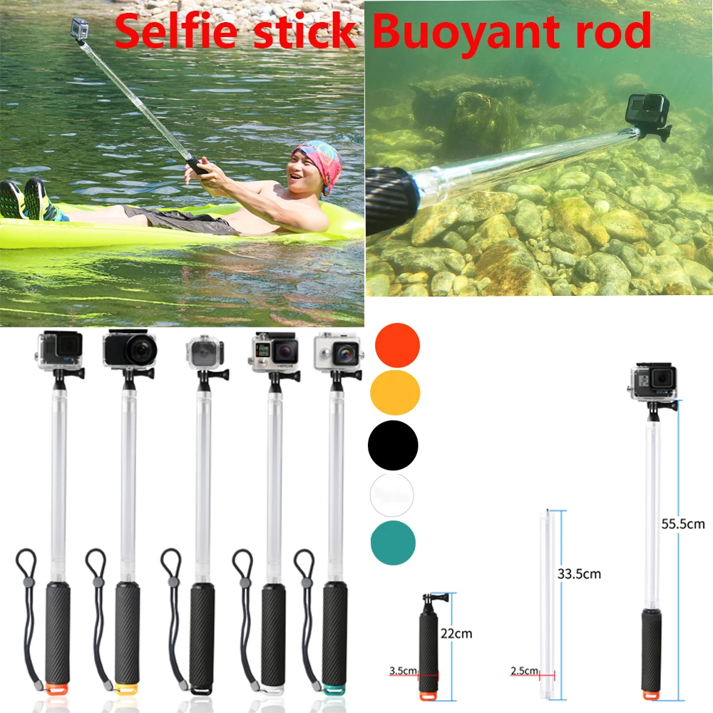 Selfie palico Živahno rod za Gopro6 Plavajoče Plavajoči Ročni Palico stojalo 22-55 cm Za Go Pro Junak 6 5 4 za Yi mi Nikon 4K SJCAM