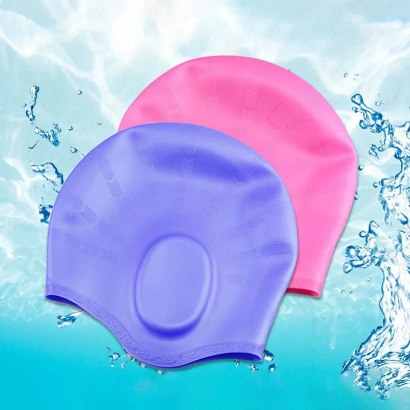 Elastično Vodotesno PU materiala Zaščititi Ušesa Dolge Lase Šport Plavati Bazen Klobuk Plavanje Skp Brezplačno velikost za Moške & Ženske Odrasle
