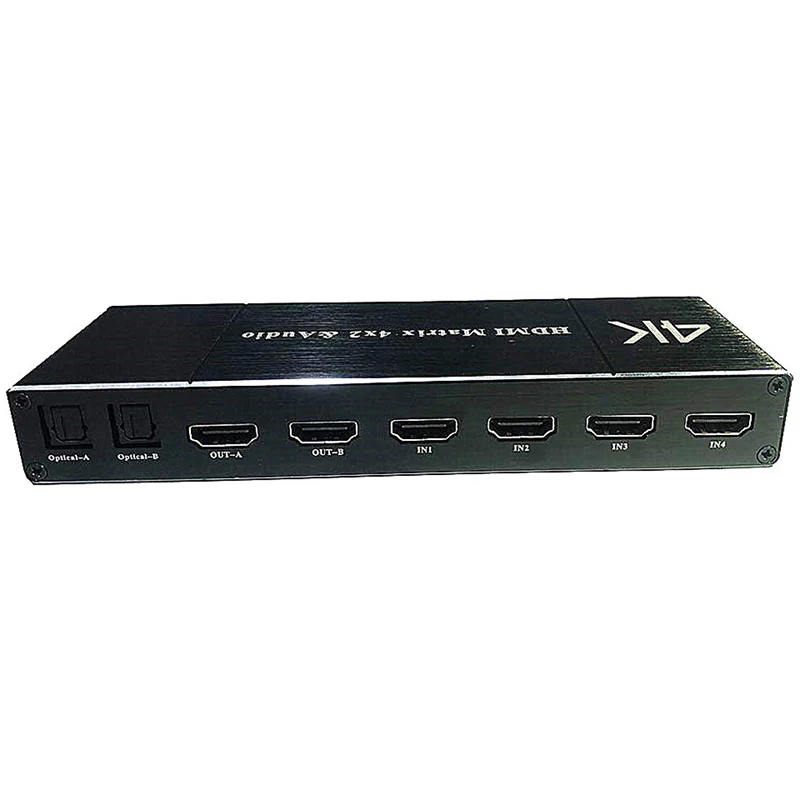 2.0 HDMI Matrix 4x2 4K HDR Stikalo za Ločevanje 4 V 2 Out Optical SPDIF + 3.5 mm Audio Jack Extractor HDMI Preklopnik