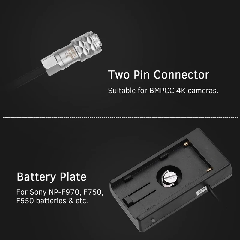 Kamera DV Baterija Napajanje Mount Adapter Ploščo za Blackic Kino Žepni Fotoaparat BMPCC 4K za Sony NP-F970 Baterije