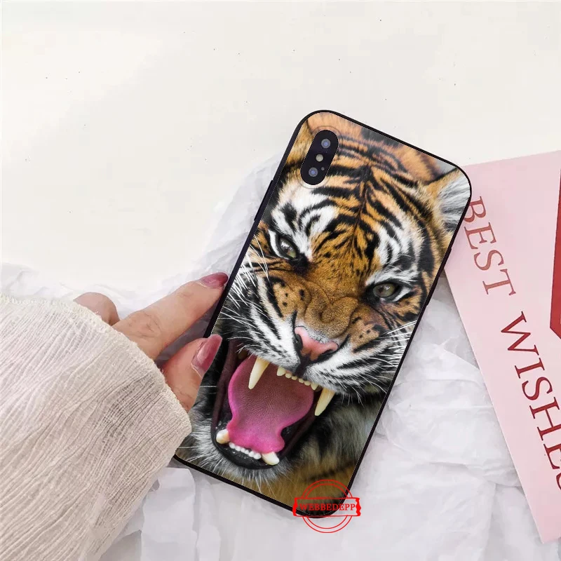 Lev, tiger mehko Silikonsko Ohišje za iPhone 5 SE 5S 6 6S Plus 7 8 11 Pro X XS Max XR