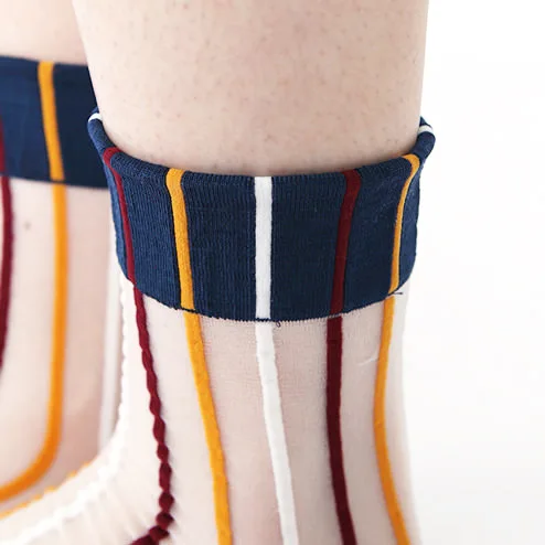 10pairs Japonski škornji pod hišo priložnostne ženske steklenih filamentov prugasta poletje svilene nogavice