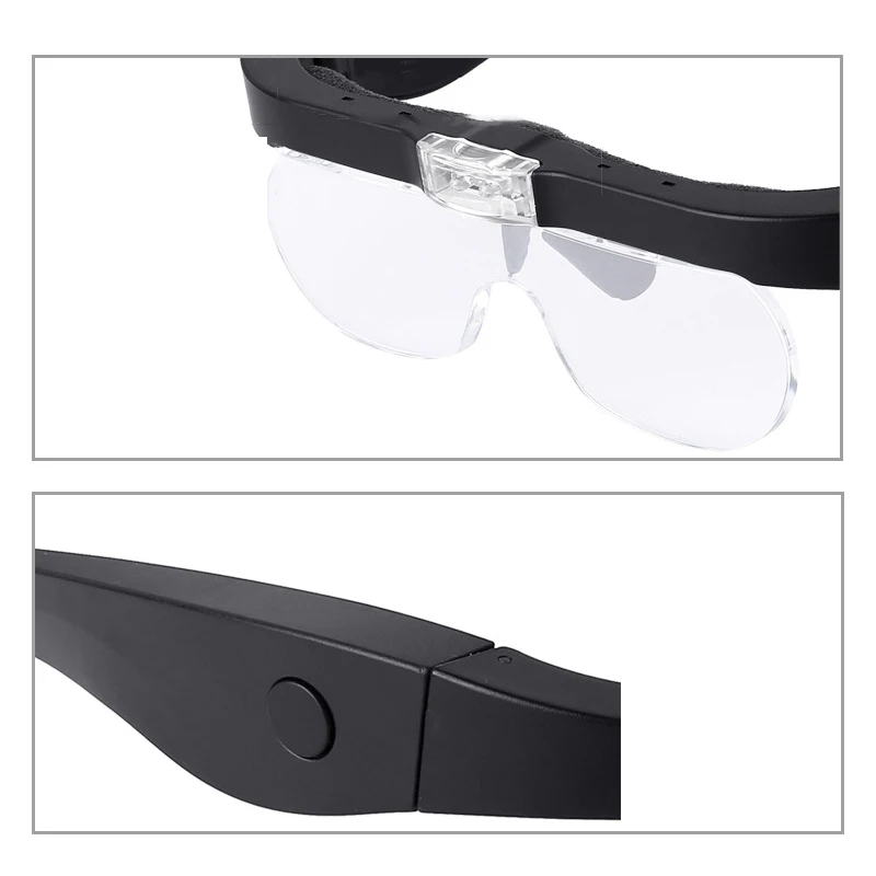 ELEG-1.5 X 2,5 X 3,5 X 5,0 X nifier Očala Oči Loupe LED Osvetlitev, USB Polnilne nifying Stekla za Jewelers Watchmaker