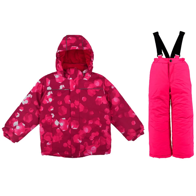 Fantje in dekleta debel zimski mraz windproof smučarskih dva kosa otroška jakna topla oblačila veter, dež in žamet suitvelvet