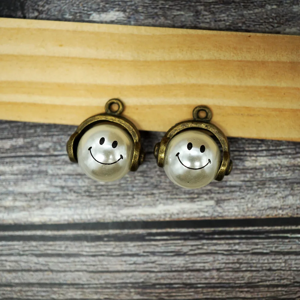 2PCS/lot20x20mm Slušalke smeška čarobne gumbe za izdelavo ogrlica Nakit za ženske 2019 zapestnico , keychain Božič obrti ponudbe