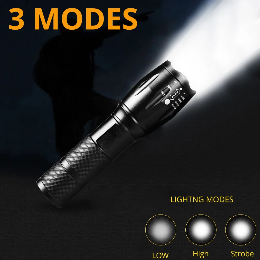 LED usb Svetilka Lanterna LED L2/T6 Taktično Svetilko za Povečavo Moč Akumulatorske Svetilke z baterija 2400mAh