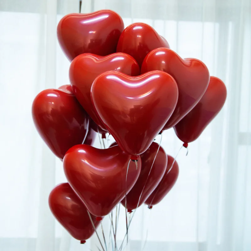 10pcs Rdeče Srce Latex Baloni Kakovosti Srce Ljubezni Obliko Balon za Poroko Obletnice, Valentinovo Rojstni dan Odlikovanja