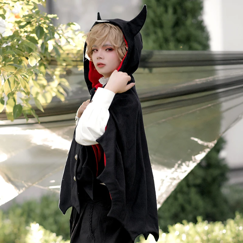 Halloween sweet lolita bat plašč jeseni, pozimi zgostitev plašč japonski kawaii dekle dnevno šal gothic lolita suknji loli cosplay