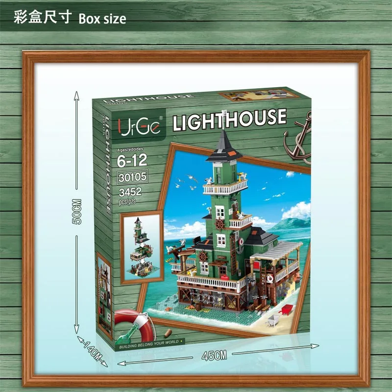 30105 Street View serije codehead svetilnik kočo ribiško trgovino puzzle sestavljanje majhnih delcev, gradnikov