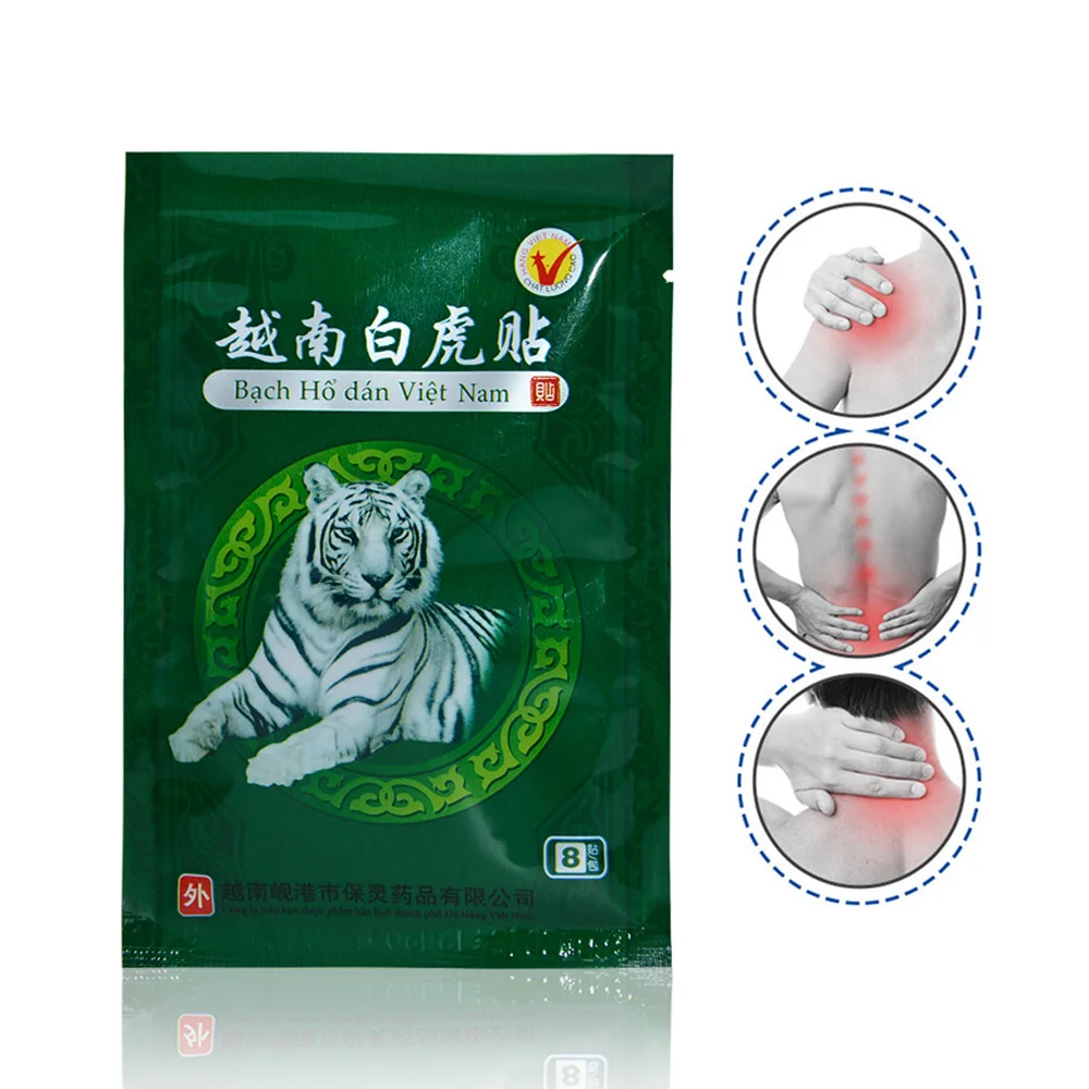8Pcs Vietnam White Tiger Krema za Mišice Vratu Medicinske Mavca Revmatizem, Artritis, Bolečine v sklepih, Relief Capsicum Obliž C053