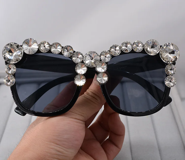 Nov Velik Okvir blagovne Znamke Oblikovalec Baročno sončna Očala za Ženske Osebnosti Slog Gem Kamen sončna Očala Cvet Ženska Moda Oculos