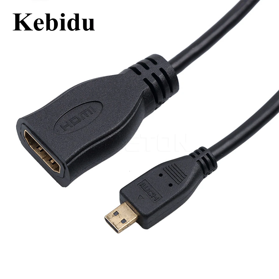 Kebidu 6 Inch Micro HDMI je združljiv Tip D Moški HDMI je združljiv Tip A Ženski Adapter Kabel HDMI-združljive Video kabel