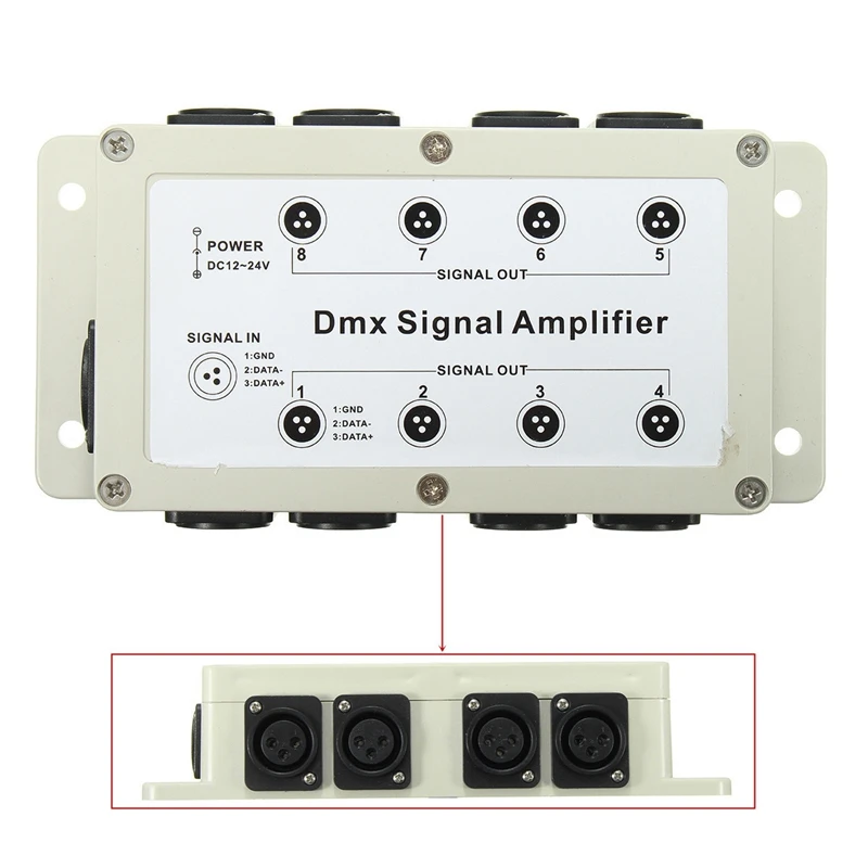 Dc12-24V 8 Kanalni Izhod Dmx Dmx512 Led Krmilnik Signala Ojačevalnika Splitter Distributer Za Dom Oprema
