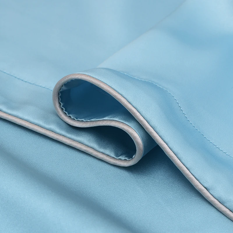 HYSK 100mulbery svile prevleke prirobnica oxford Sredstev obeh straneh 19 mm organskih svileni vzglavnik kritje razkošje lepote okrepitev modra V249