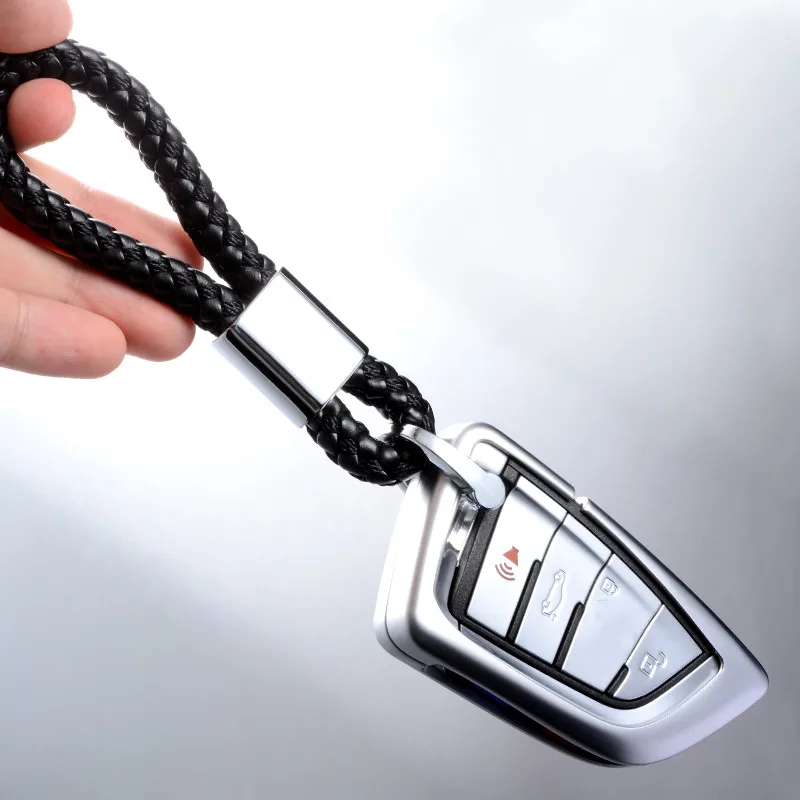 QOONG 2020 Usnjena Vrv Keychains Ročno izdelane Tkanine Snemljiv Keyrings Prilagodite Osebno Darilo Za Avto Ključnih Verige Imetnik S43
