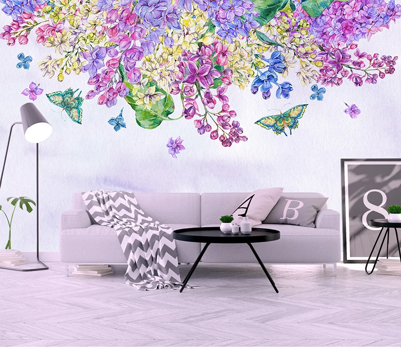Bacaz vseh Velikosti 3D Stenske Freske Ozadje Retro Ročno Poslikane Cvetlični Stensko Slikarstvo, Dnevna Soba, Spalnica 3D Zidana Ozadje cvet