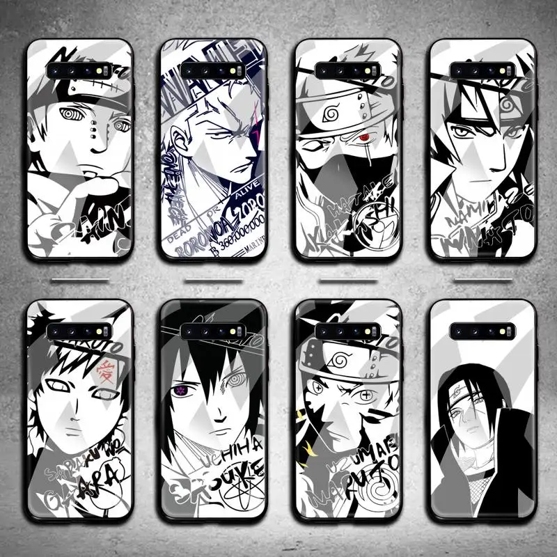 Anime Naruto Itachi Kakashi zoro Telefon Primeru Kaljeno Steklo Za Samsung S20 Plus S7 S8 S9 S10 Plus Opomba 8 9 10 Plus