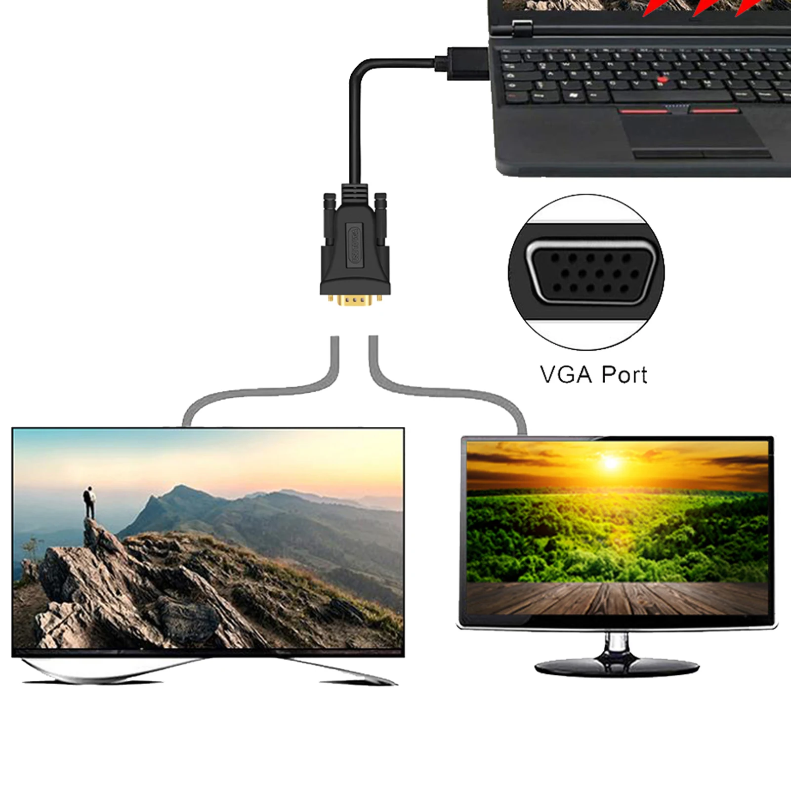 1,5 M Kabla USB 3.0 Moški VGA USB na VGA Adapter Kabel Stabilno Avdio Video Pretvornik za PC HDTV Projektor računalnik