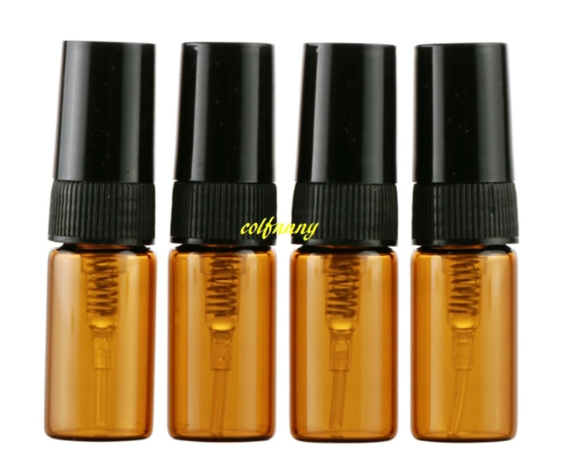 500pcs/veliko Hitra dostava 3ML Amber Spray Parfum Steklenica Prazna Rjava Parfum Vzorec Stekla Razpršilo Steklenice