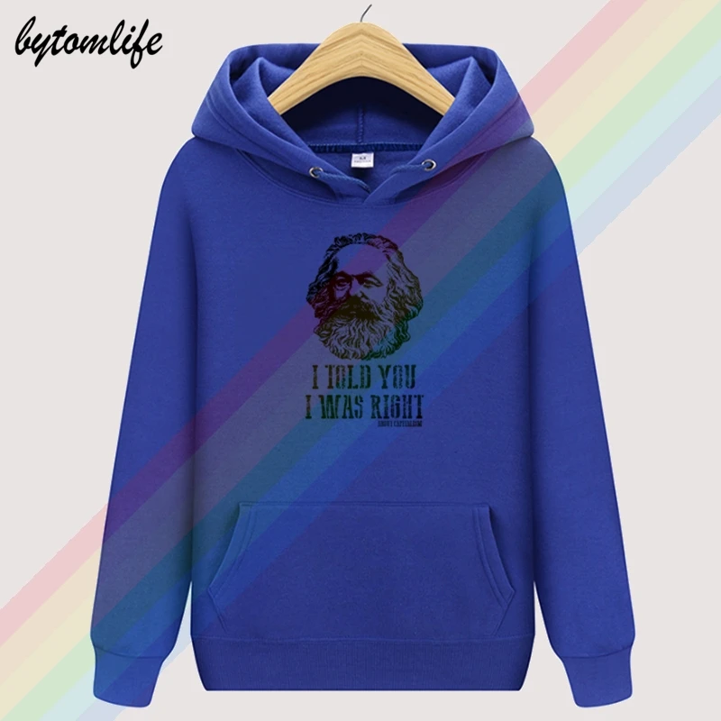 Karl Marx Kapitalizma Retro Jeseni visoke kakovosti Hoodies Vrh Hoodie Mens volne za Oblačila Majica Puloverju Azijskih velikost