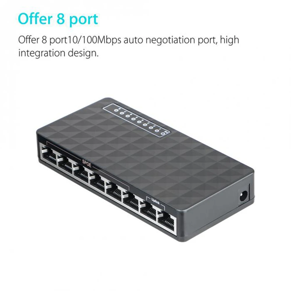 10/100 Mb / s 8 Port Hitro Namizno Ethernet LAN RJ45 Omrežno Zvezdišče, Stikalo vmesnik Za PC Tablet