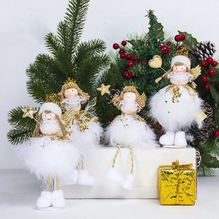 1pcs Lepe Bele Božično Igrača Angel Doll Novo Leto, Poročni Doma Rojstni dan Dekor Božič Darilo Stranka Tabela Dekoracijo 62322
