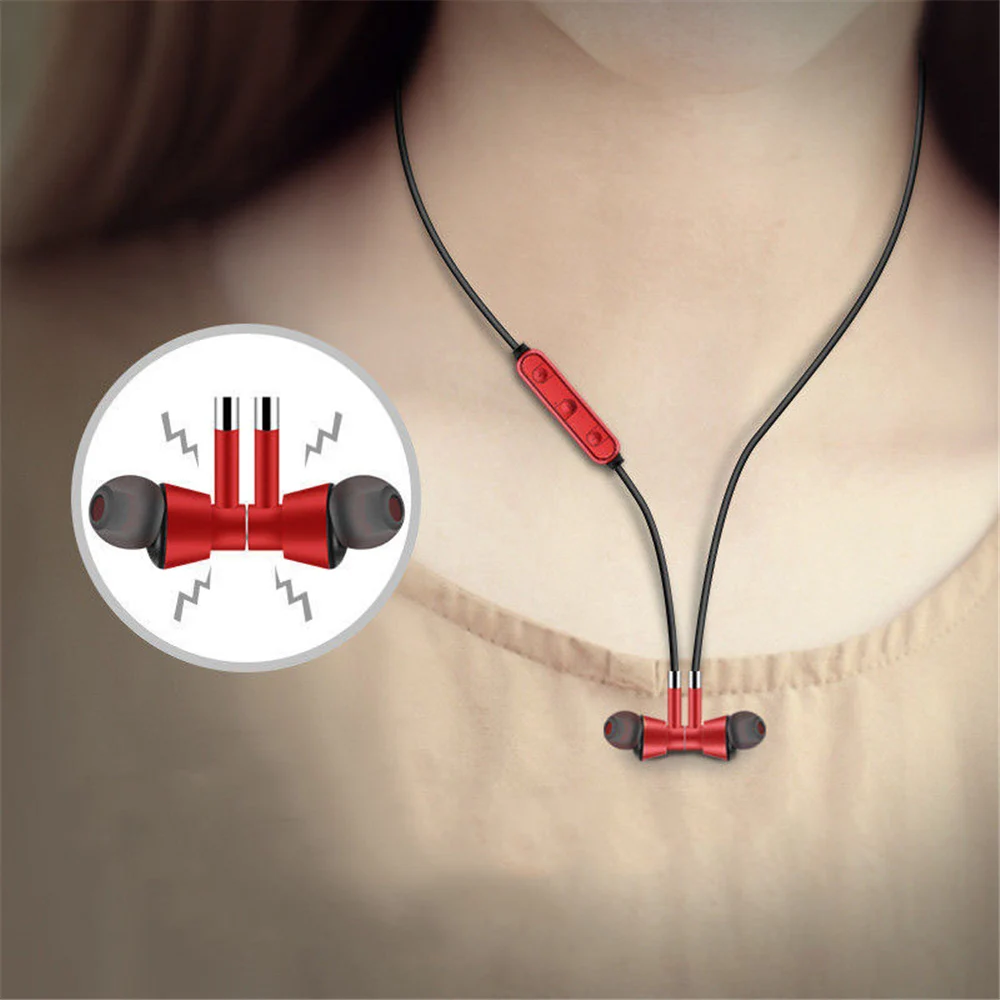 Magnetni Brezžične Slušalke za Prostoročno uporabo Bluetooth 5.0 Slušalke Za Šport Stereo 60 cm zabavna Elektronika