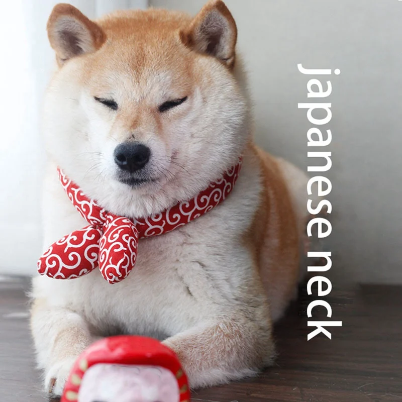 Novi Nastavljiv Bombaž Pes Ruta Japonski Slog Ljubljenčka Psa Šal Pes, Mačka Lok Kravato Pet Ljubkoval Pribor Pes Ovratnik Slinčki Ruta