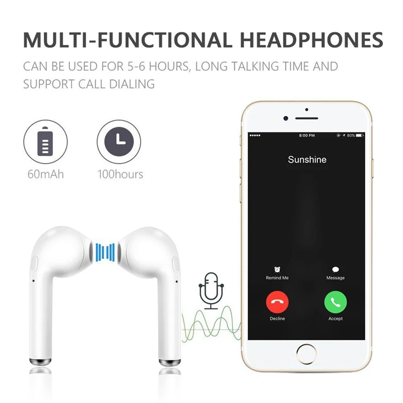 I7s tws Brezžične Slušalke Bluetooth 5.0 Slušalke šport Čepkov Slušalke Z Mikrofonom Polnjenje box Slušalke Za vse pametne telefone