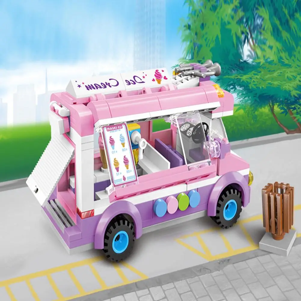 Sladoled Tovornjak Avto Igrače 213pcs Mobilne Mesto gradniki Otroci Osebnost Rojstni Najboljše Darilo Vrtec Poučevanja Igrače