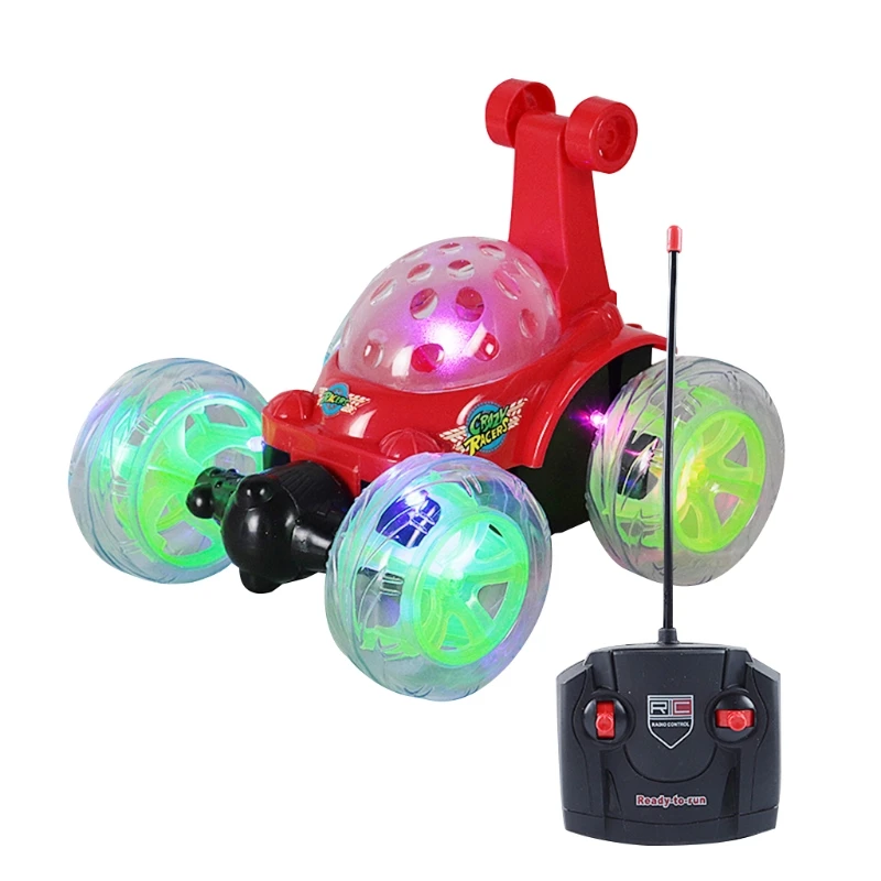 Daljinski upravljalnik Stunt RC Avto 360° Gimnastika Predenje Tovornjak Otroci Igrače Darila USB za Polnjenje z Utripajoče LED Luči