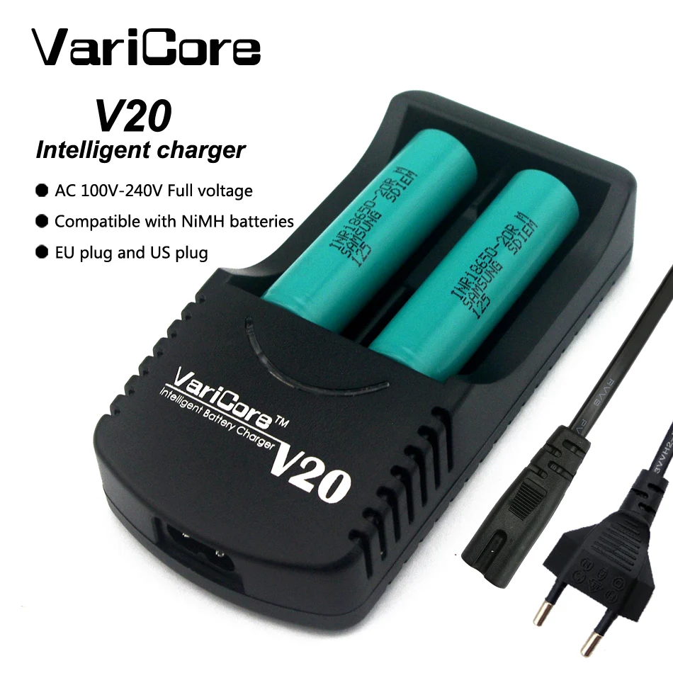 2017 VariCore V20 18650 polnilec za baterije 18650 26650 18500 16340 14500 18350 baterija litij-1,2 V AA / AAA NiMH baterij