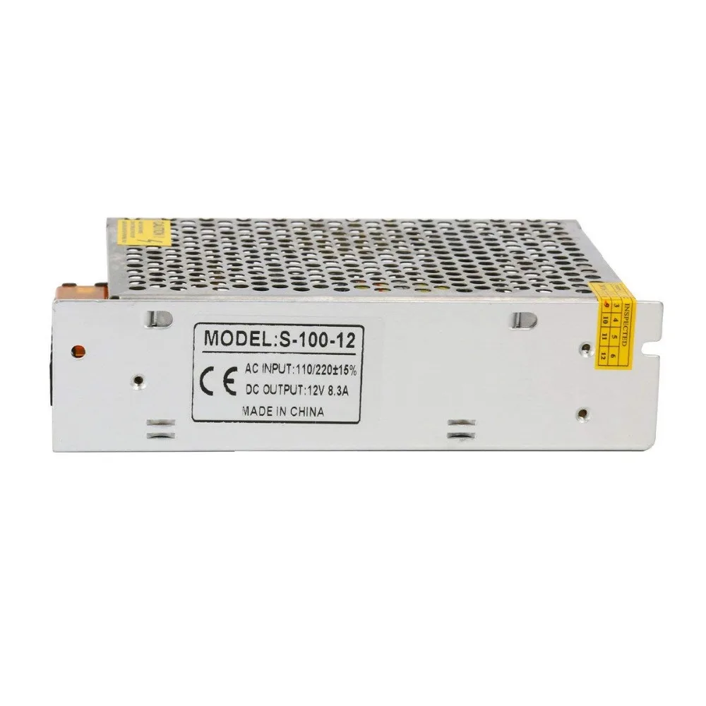 Brezplačna dostava led driver 100W AC110/220V, da DC12V 8.3 led osvetlitev transformator za trak svetlobe napajanje
