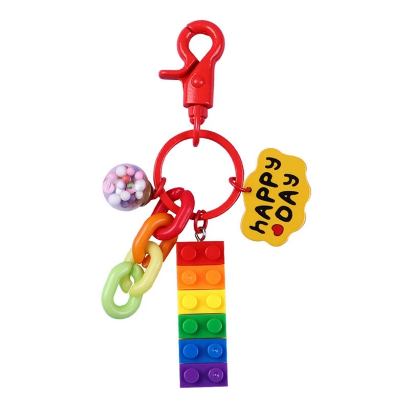 Lepe Mavrične Colorfur Multicolor Gradnik Žonglira Keychain Za Ženske Obeskov Obroč Vrečko Za Neodvisno Čar Otroci Igrače