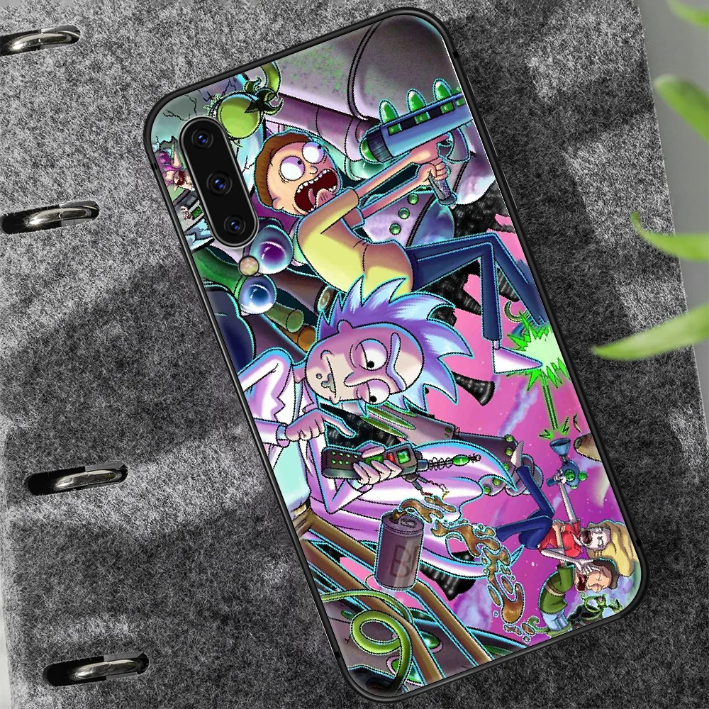 Risanka Rick Anime Morty Telefon Primeru Pokrovček Za Samsung Galaxy A10 A11 A20 E A21 A30 A40 A41 A50 A51 A70 A71 A81 S 4G 5G črna