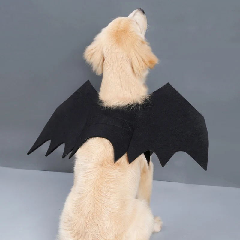 Hišne Mačke Psi Halloween Cosplay Smešno Kostum za Psa, Mačke Lutka Mladiči Črni Bat Wings