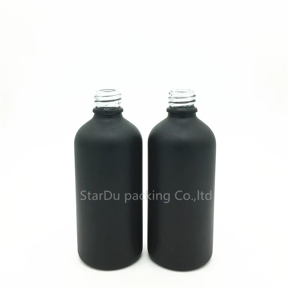 480pcs 100ml črno Motnega stekla steklenico s Črno plastično škropilnica, Eterično Olje Spray Steklene stekleničke parfuma