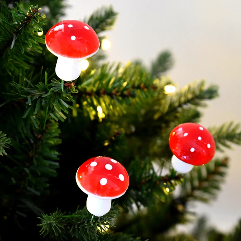 12PCS Luštna Majhna Goba Božično Drevo Ornament Božič Visi Obeski Za notranje Stranke DIY Dekoracijo (Rdeča)