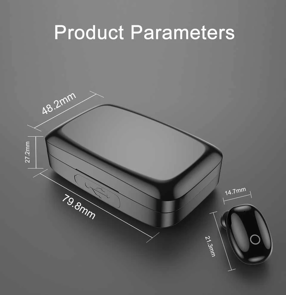 LED Zaslon Brezžična tehnologija Bluetooth Slušalke 5.0 V Uho igra Slušalke Bluetooth Šport Slušalke Z 1800mah Polnjenje Primeru