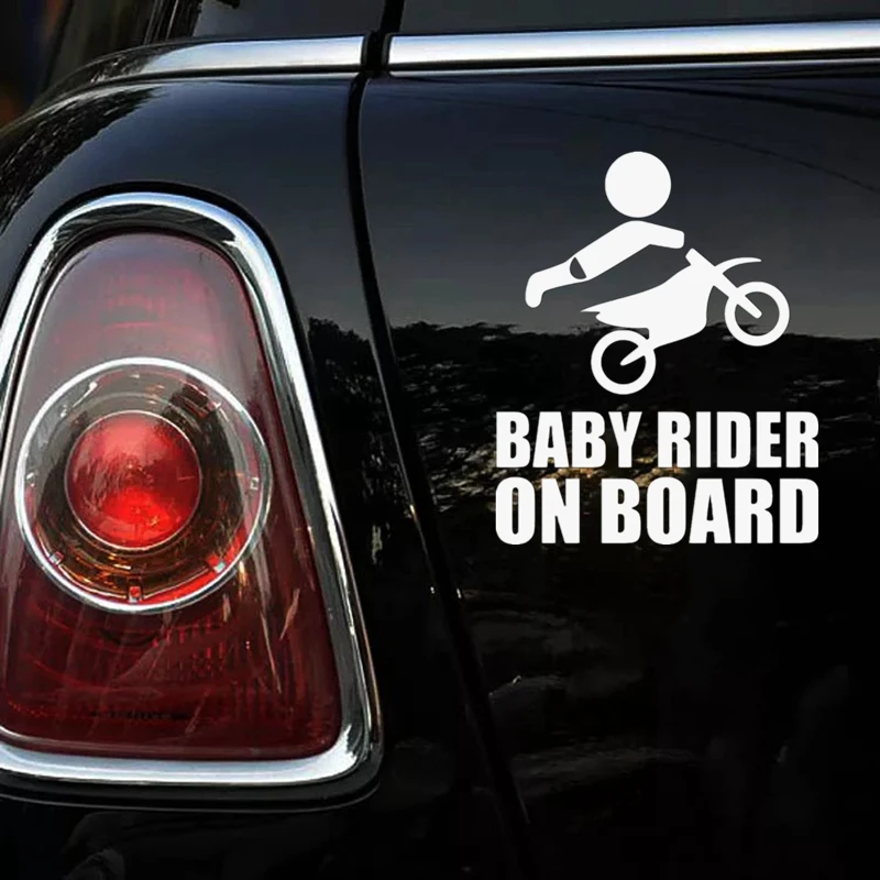 CS-1473# Baby rider na krovu smešno avto nalepke, vinilne nalepke srebrna/črna za auto avto nalepke styling na odbijač zadaj okno